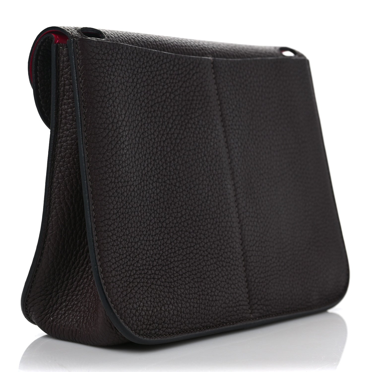 Hermes Taurillon Clemence Verso Halzan 25 Rouge Sellier Framboise 2 of 8