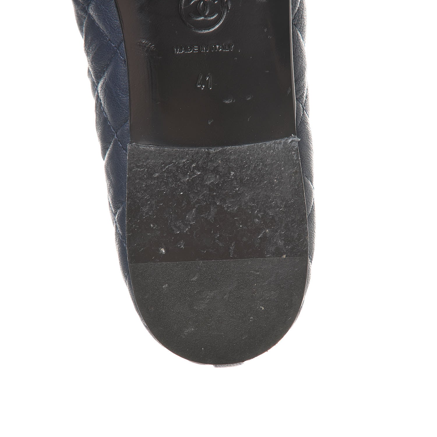Chanel Lambskin Quilted Cap Toe Ballerina Flats 41 Navy 9 of 12