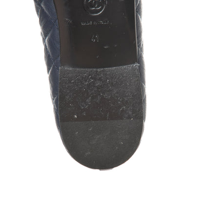 Chanel Lambskin Quilted Cap Toe Ballerina Flats 41 Navy 9 of 12
