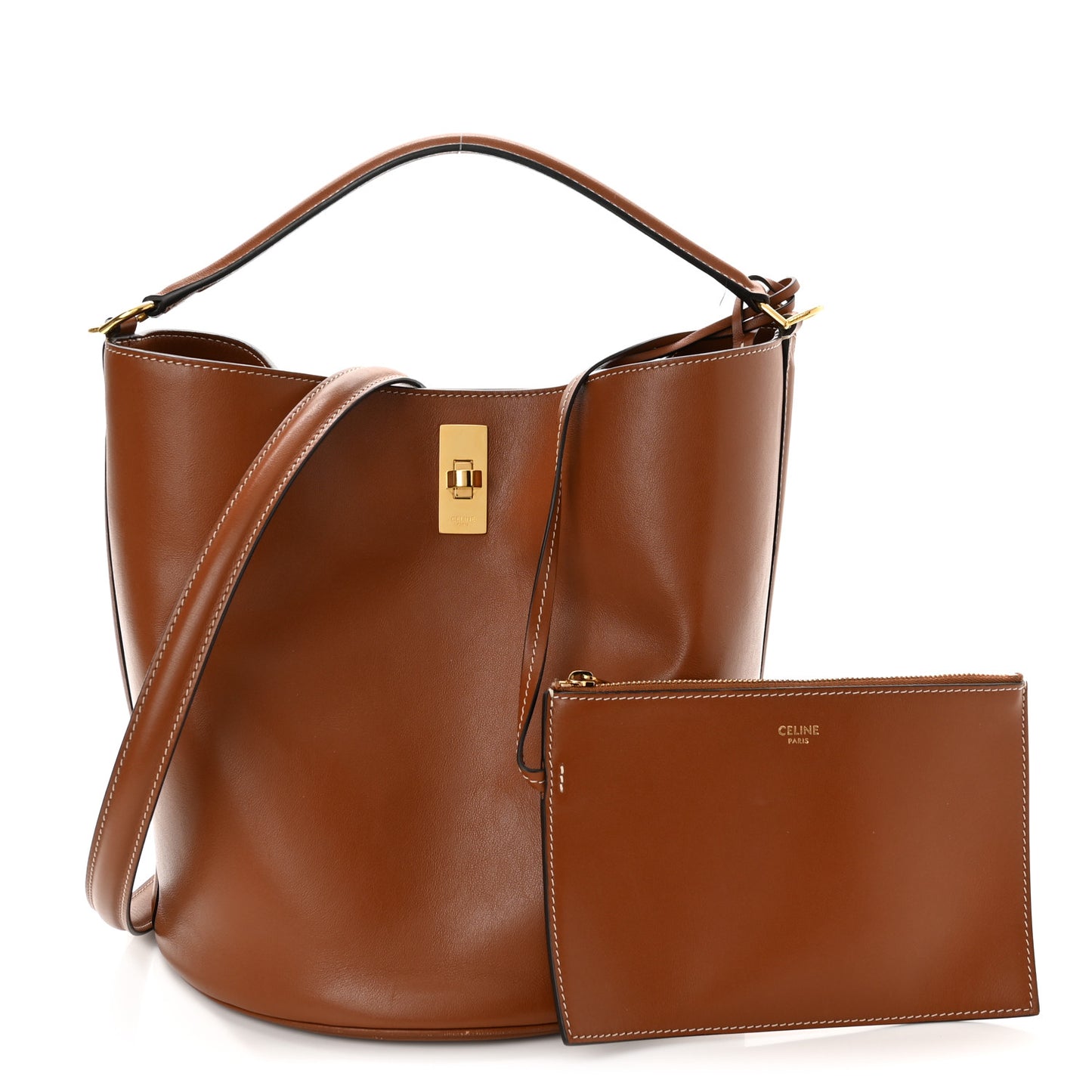 Smooth Calfskin Bucket 16 Bag Tan
