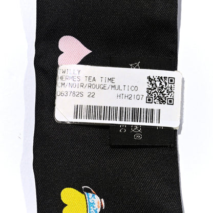 Hermes Silk Tea Time Twilly Black Rouge Multicolor 4 of 4