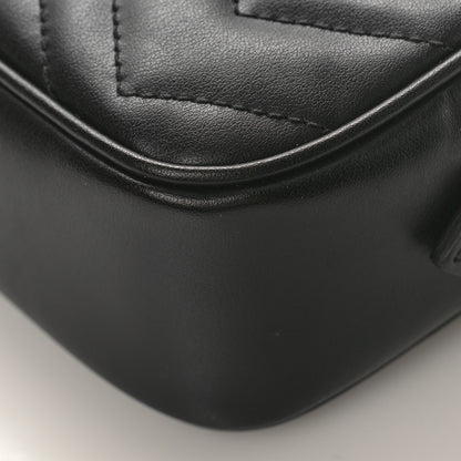 Gucci Calfskin Matelasse Mini GG Marmont Chain Shoulder Bag Black 8 of 8