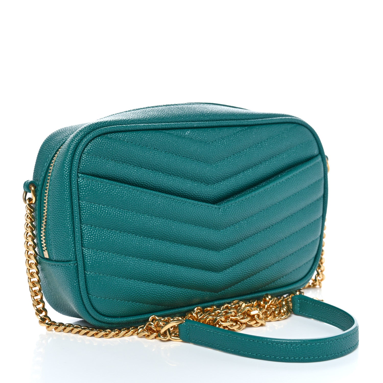 Saint Laurent Grain De Poudre Matelasse Monogram Mini Lou Camera Bag Brilliant Grass 3 of 10