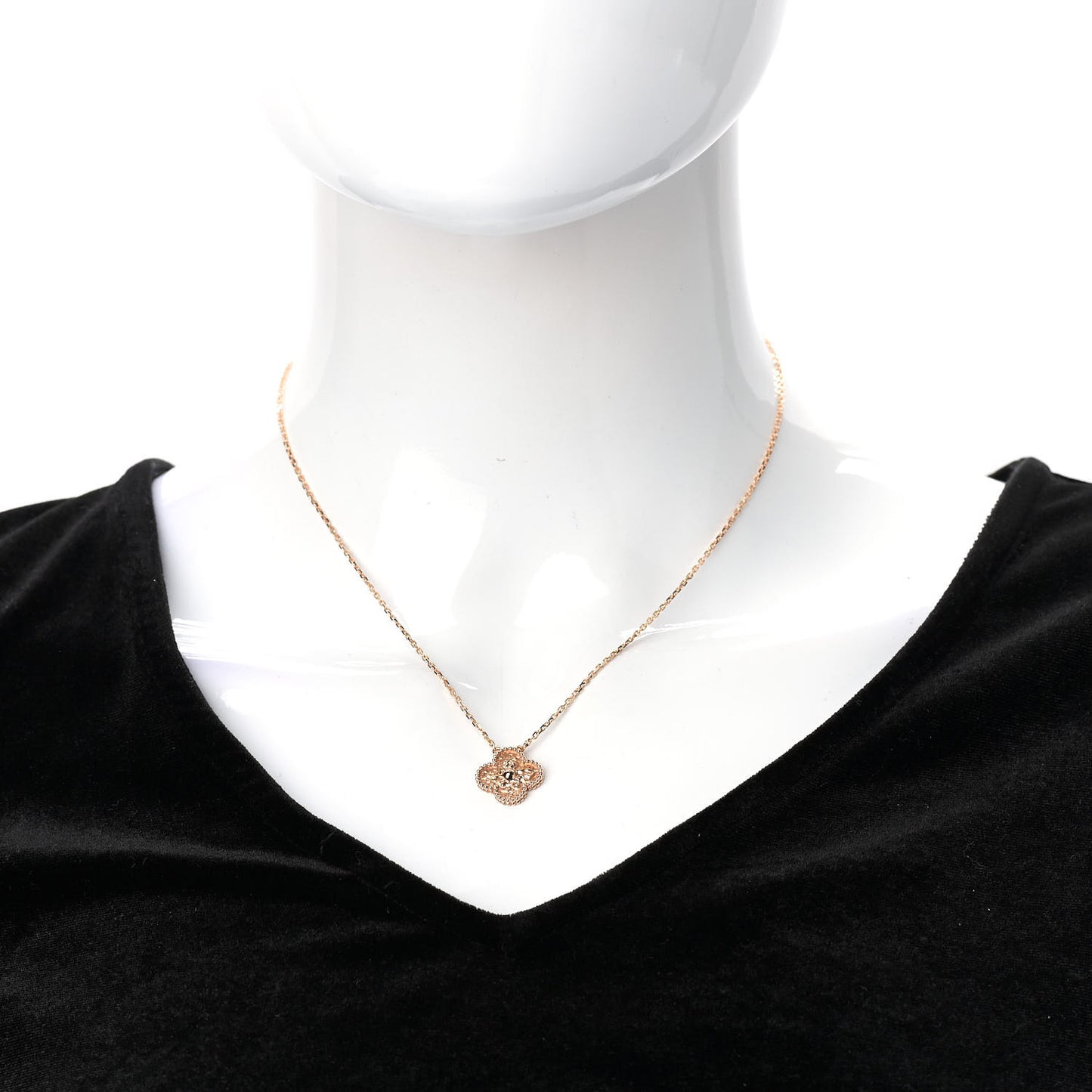 18K Rose Gold Vintage Alhambra Pendant Necklace