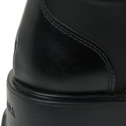 Prada Spazzolato Rois Nylon Metal Triangle Logo Monolith Pouch Pocket 55mm Boots 38 Black 13 of 19
