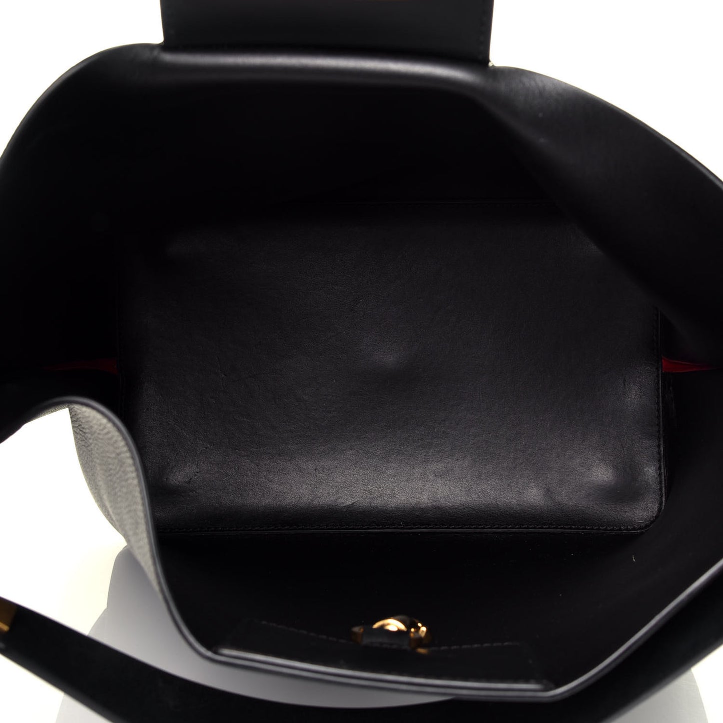Grainy Calfskin Escape Hobo Bag Black