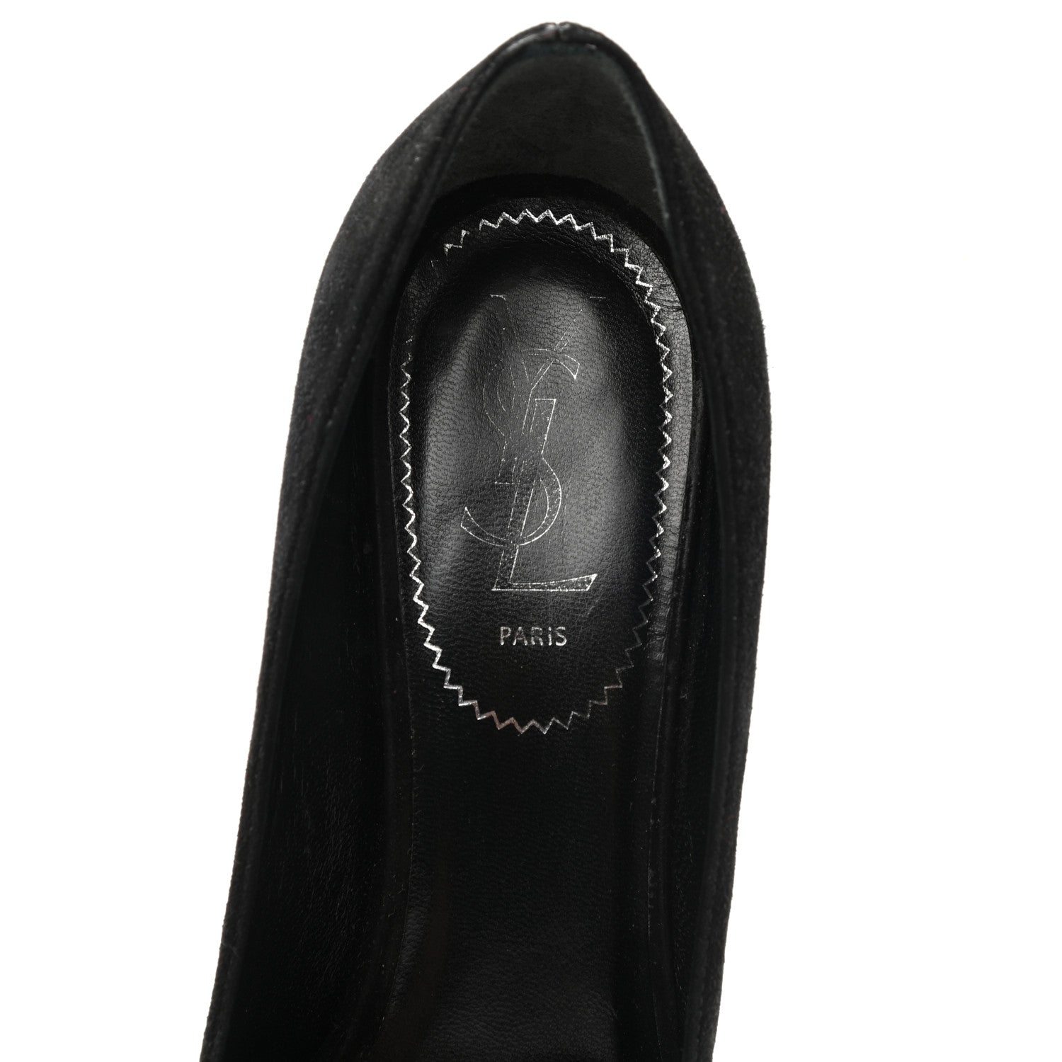 Saint Laurent Suede Calfskin Tribtoo 80 Pumps 38 Black 7 of 8