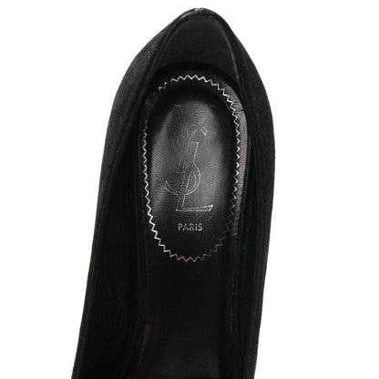 Saint Laurent Suede Calfskin Tribtoo 80 Pumps 38 Black 7 of 8