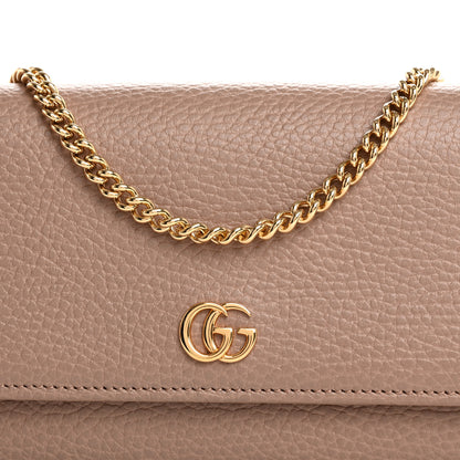 Gucci Dollar Calfskin Petite GG Marmont Wallet Chain Bag Porcelain Rose 8 of 10