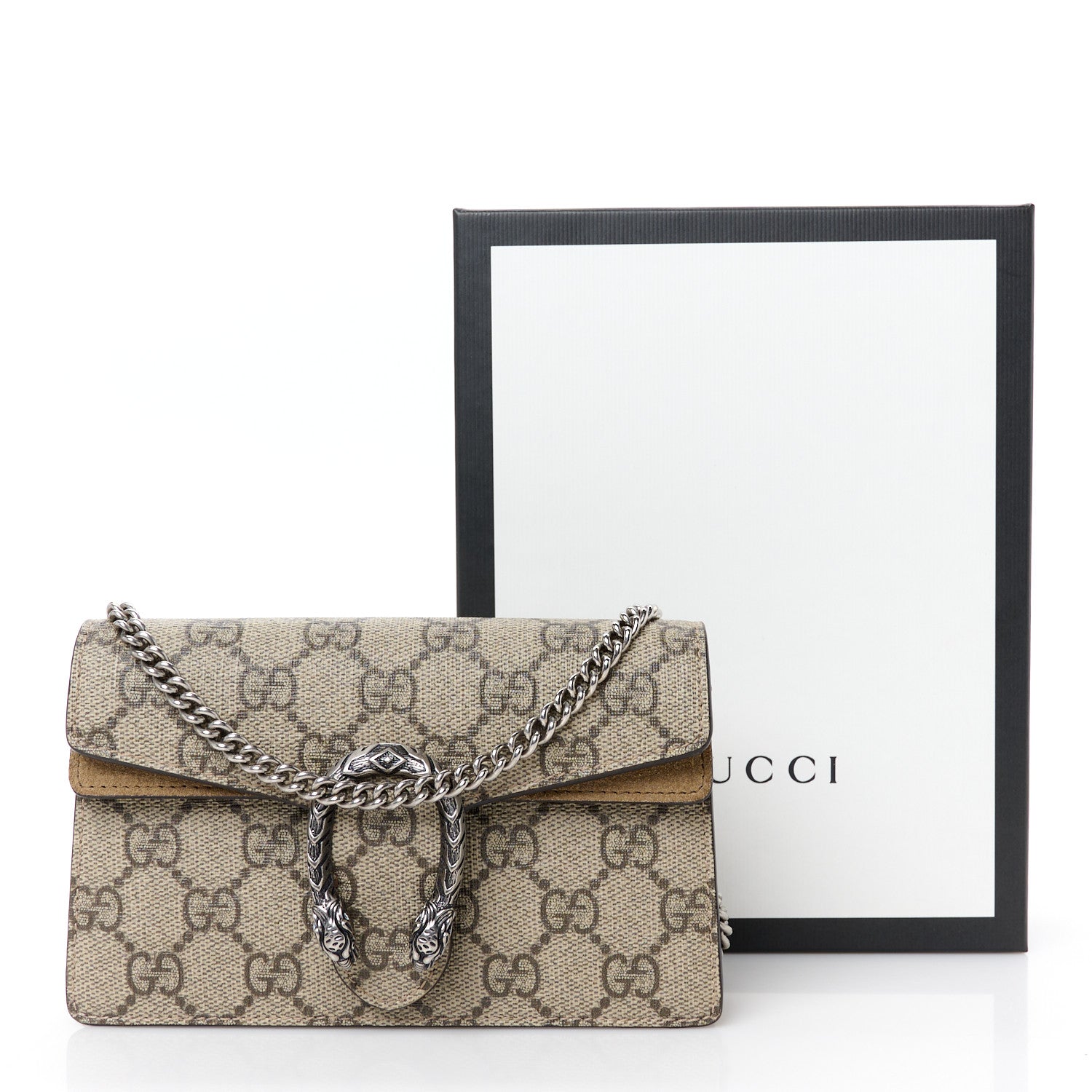 Gucci GG Supreme Monogram Super Mini Dionysus Shoulder Bag Taupe 10 of 10