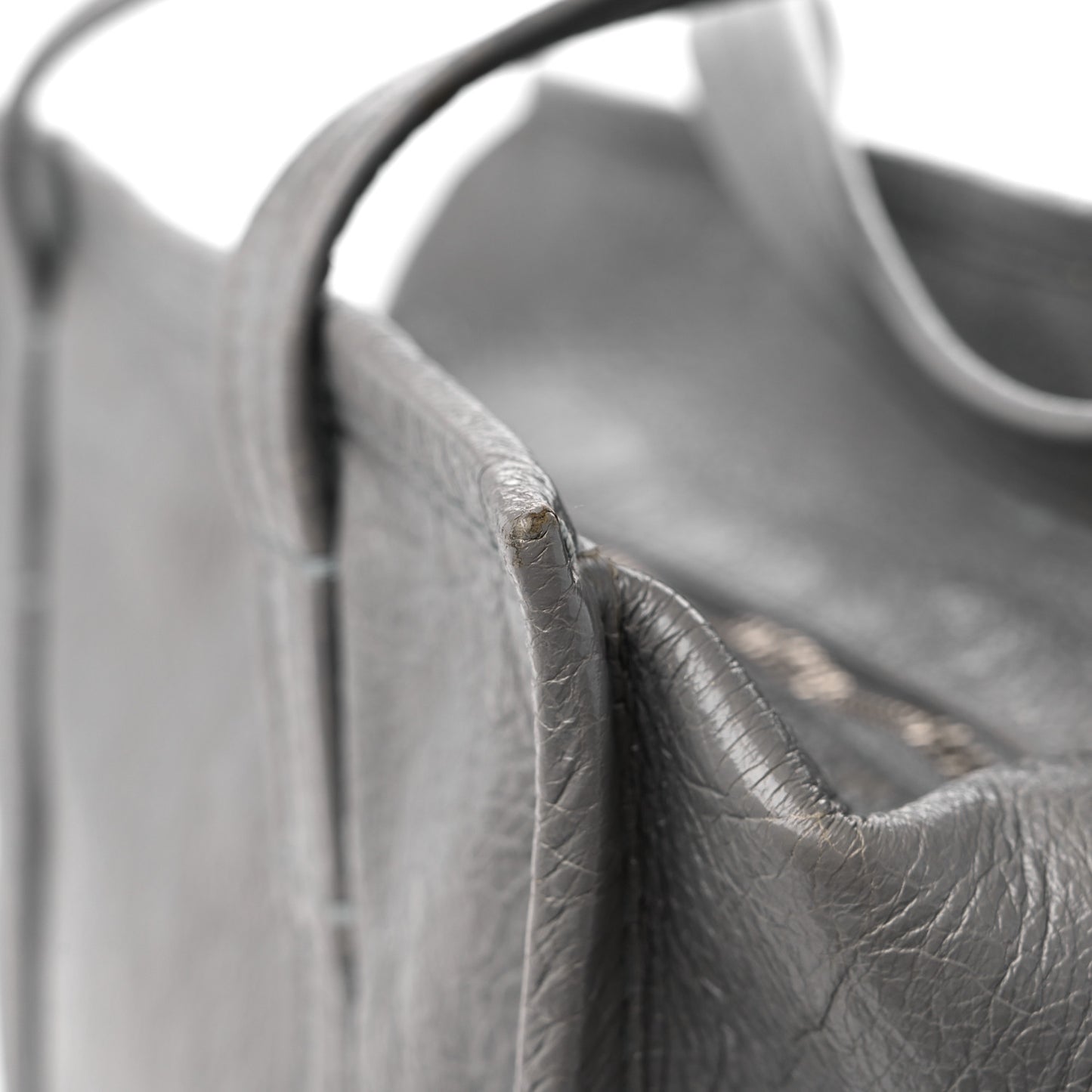 Agneau Small Bazar Shopper Tote Gris Pyrite