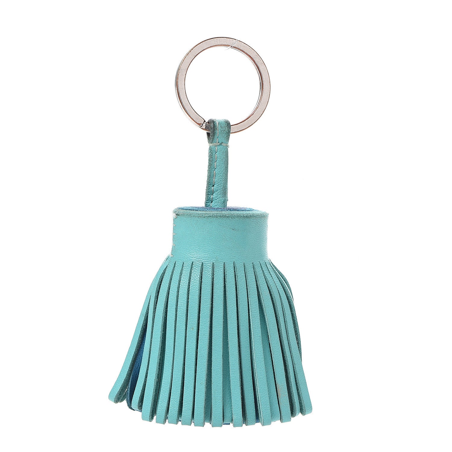 Hermes Lambskin Tri-Color Carmen Tassel Key Holder Bleu Lagoon Bleu Izmir Bleu De Malte 1 of 4