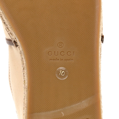 Gucci Canvas Miro Soft Calfskin Logo Mens Espadrilles 10 Greggio Cuir 6 of 10