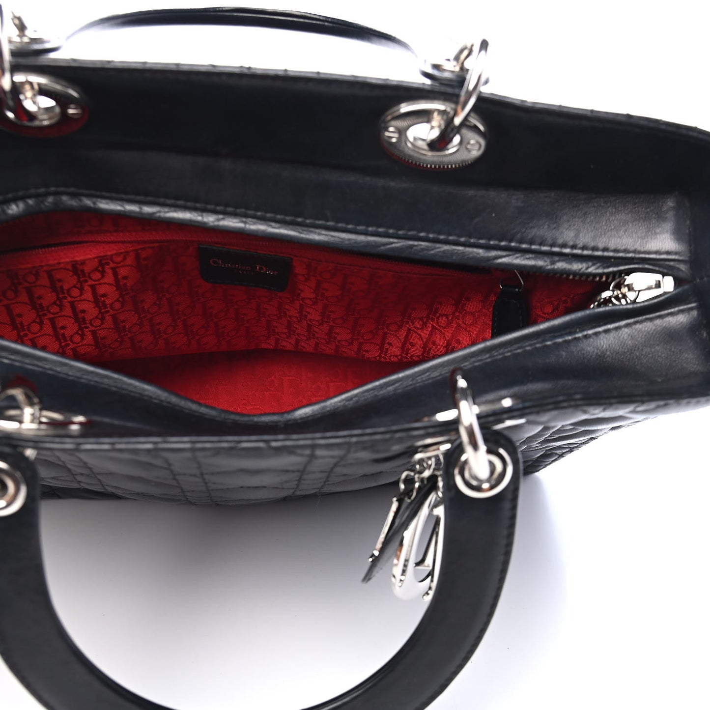 Lambskin Cannage Large Lady Dior Black