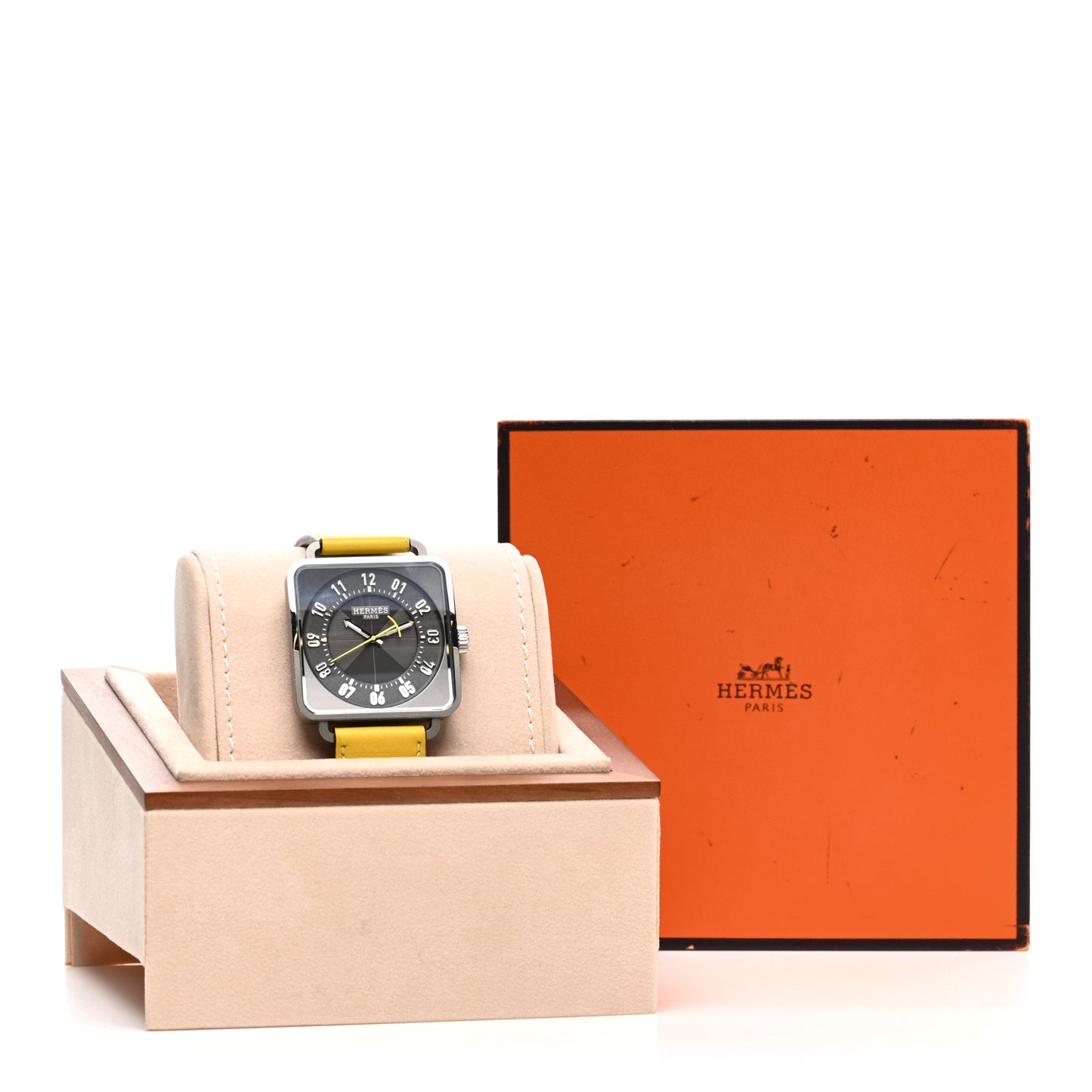 Stainless Steel Swift 38mm Carre H Automatic Watch Jaune de Naples