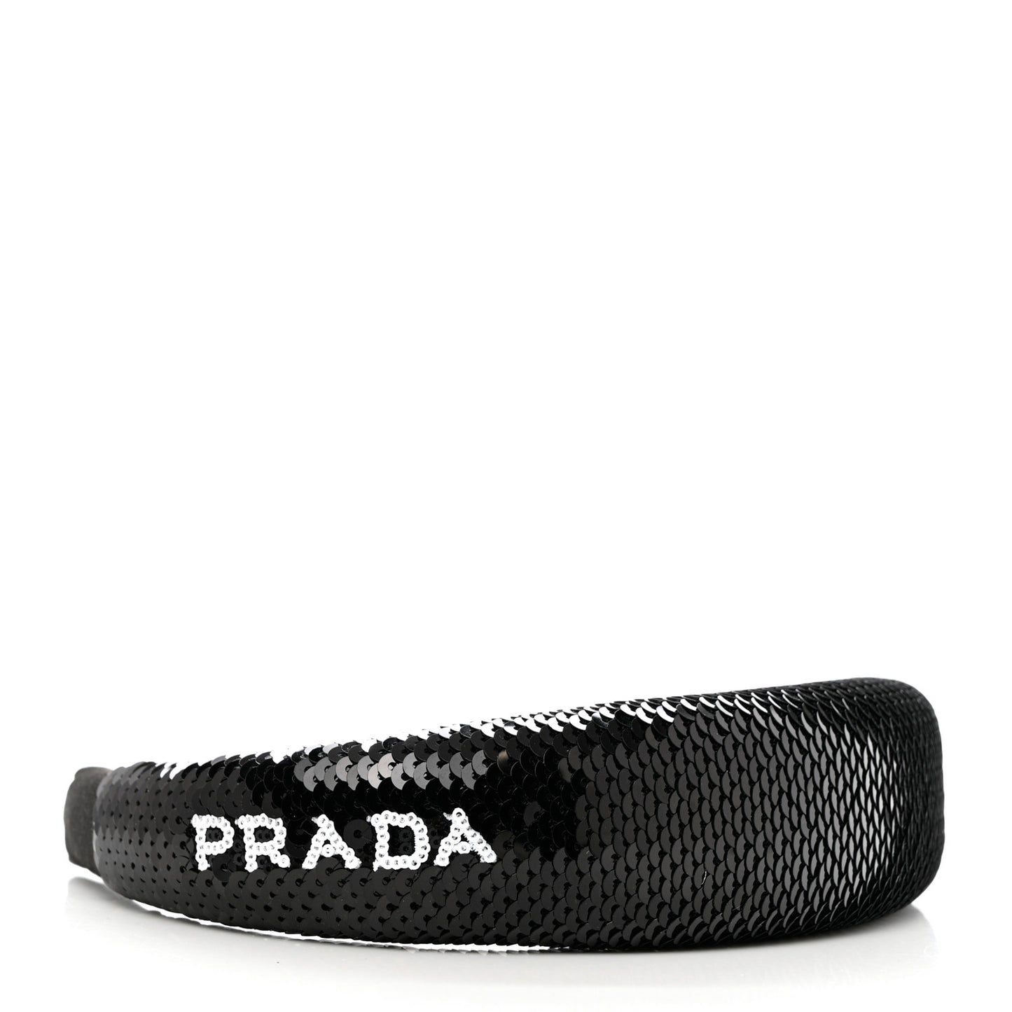 Satin Sequin Embellished Headband Clear Black