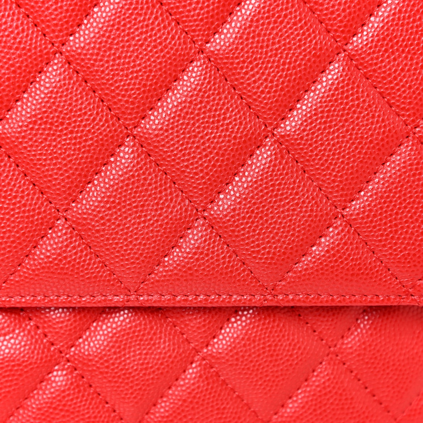 Caviar Quilted Large Golden Class Pouch Red