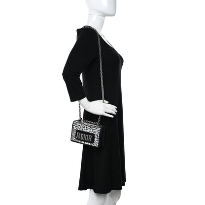 Christian Dior Smooth Calfskin Embroidered Mosaic of Mirrors Mini J'Adior Chain Flap Bag Black 2 of 11