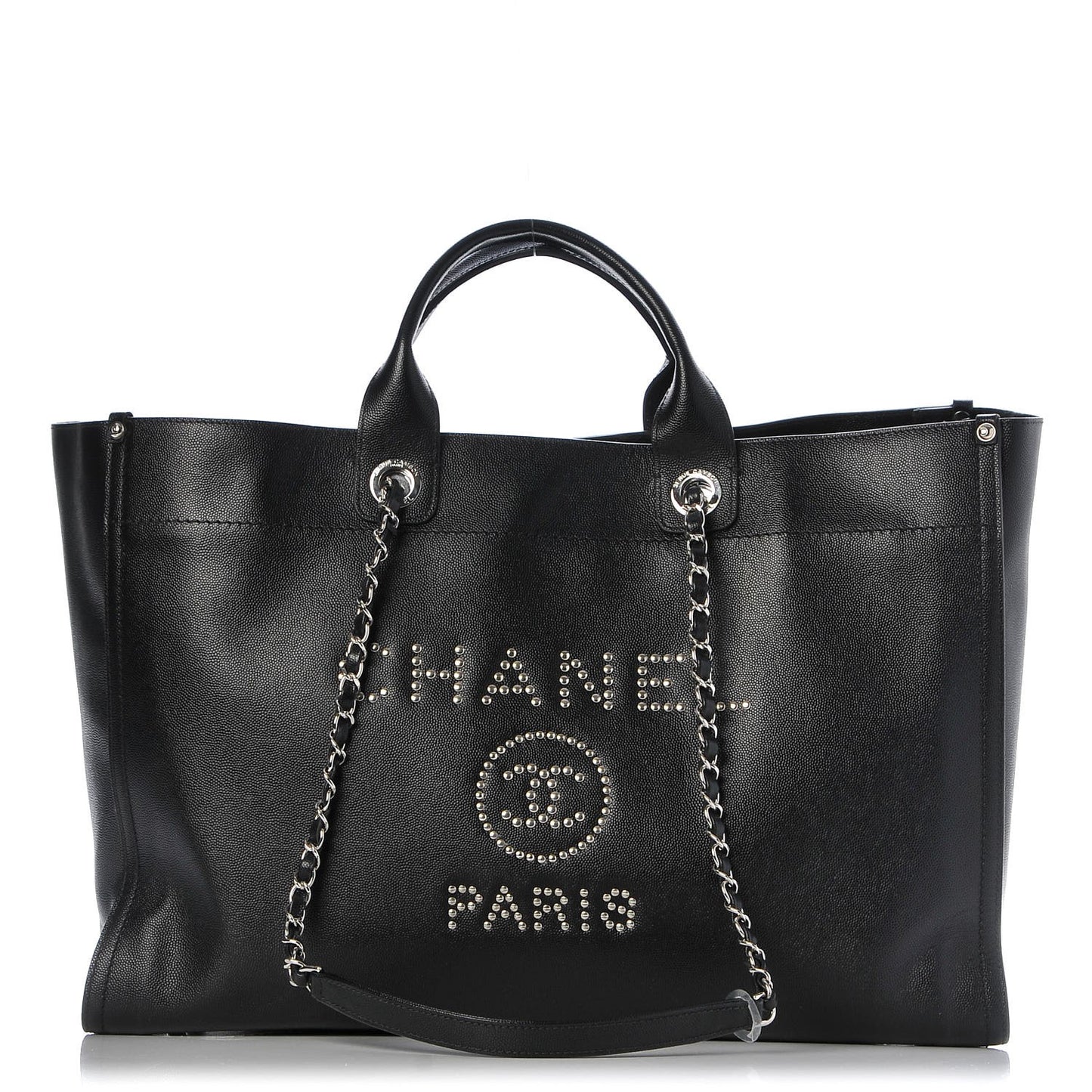 Caviar Extra Large Studded Deauville Tote Black