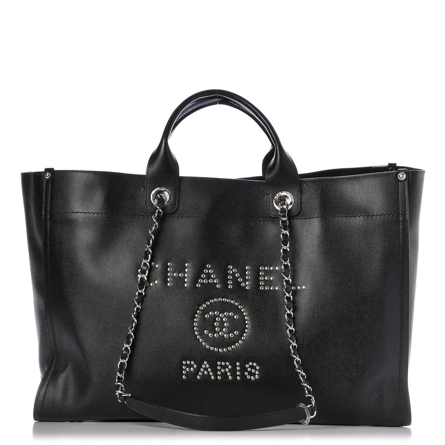 Chanel Caviar Extra Large Studded Deauville Tote Black 1 of 7