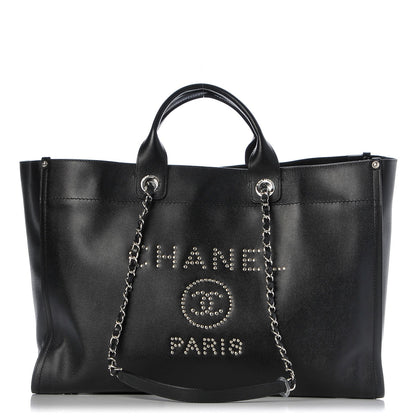 Chanel Caviar Extra Large Studded Deauville Tote Black 1 of 7