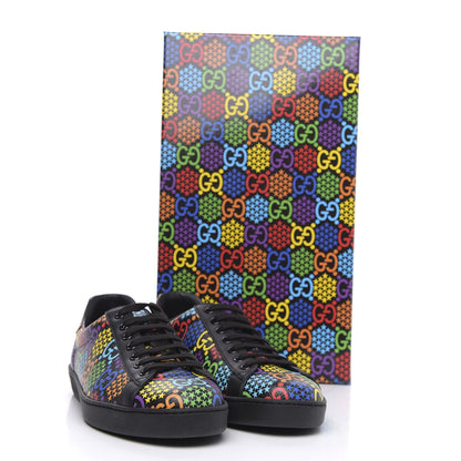 Gucci GG Supreme Monogram Psychedelic Mens Ace Sneakers 8 Black Multicolor 9 of 9