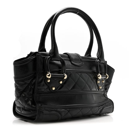 Burberry Calfskin Quilted Large Manor Tote Black 3 of 14