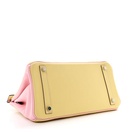 Hermes Swift Horseshoe Bi-Color Birkin 30 Jaune Poussin Rose Sakura 4 of 11