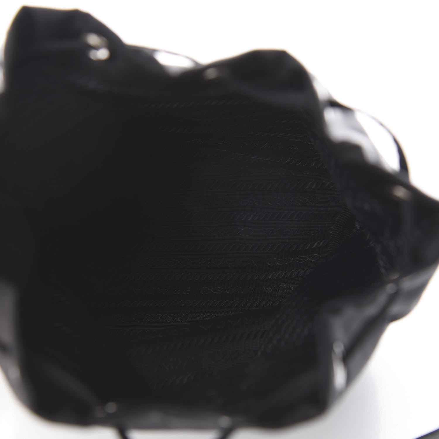 Prada Saffiano Tessuto Nylon Vela Bucket Wristlet Black 4 of 9