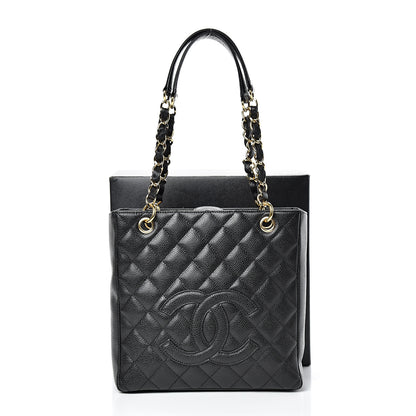 Chanel Caviar Quilted Petit Shopping Tote PST Black 10 of 10
