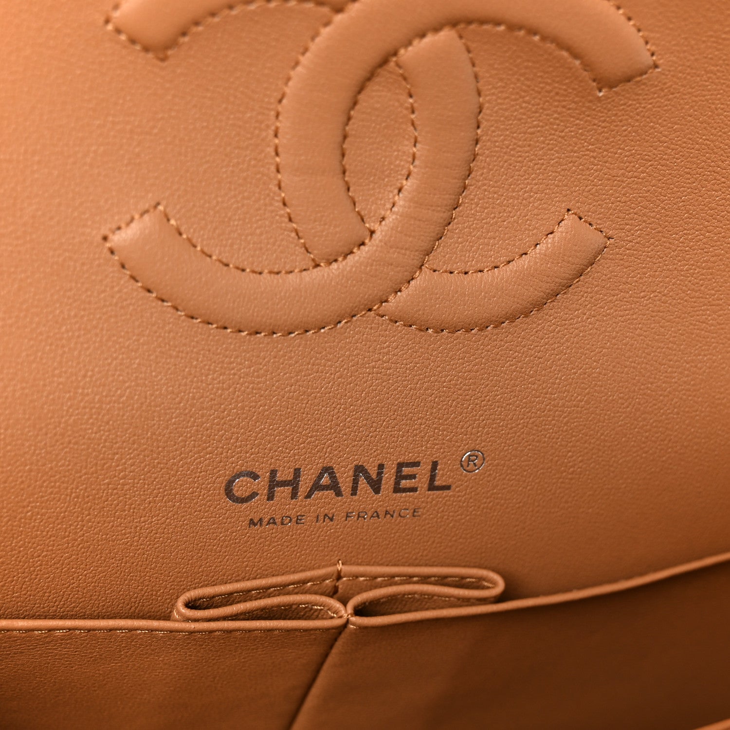 Chanel Caviar Quilted Medium Double Flap Light Brown 6 of 11