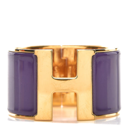 Hermes Enamel Extra Wide Clic Clac H Bracelet PM Pourpre 1 of 5
