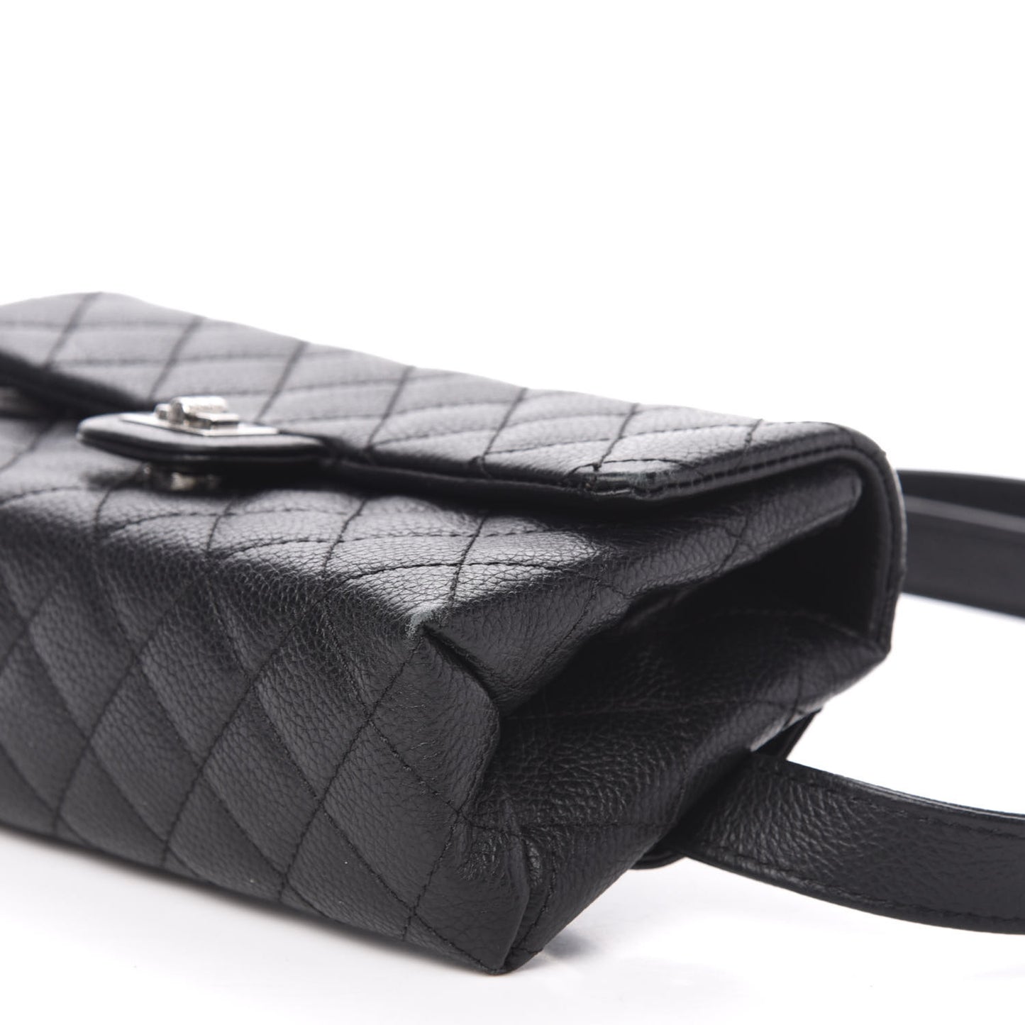 Grained Calfskin Quilted 2.55 Reissue Flap Belt Bag Clutch Black