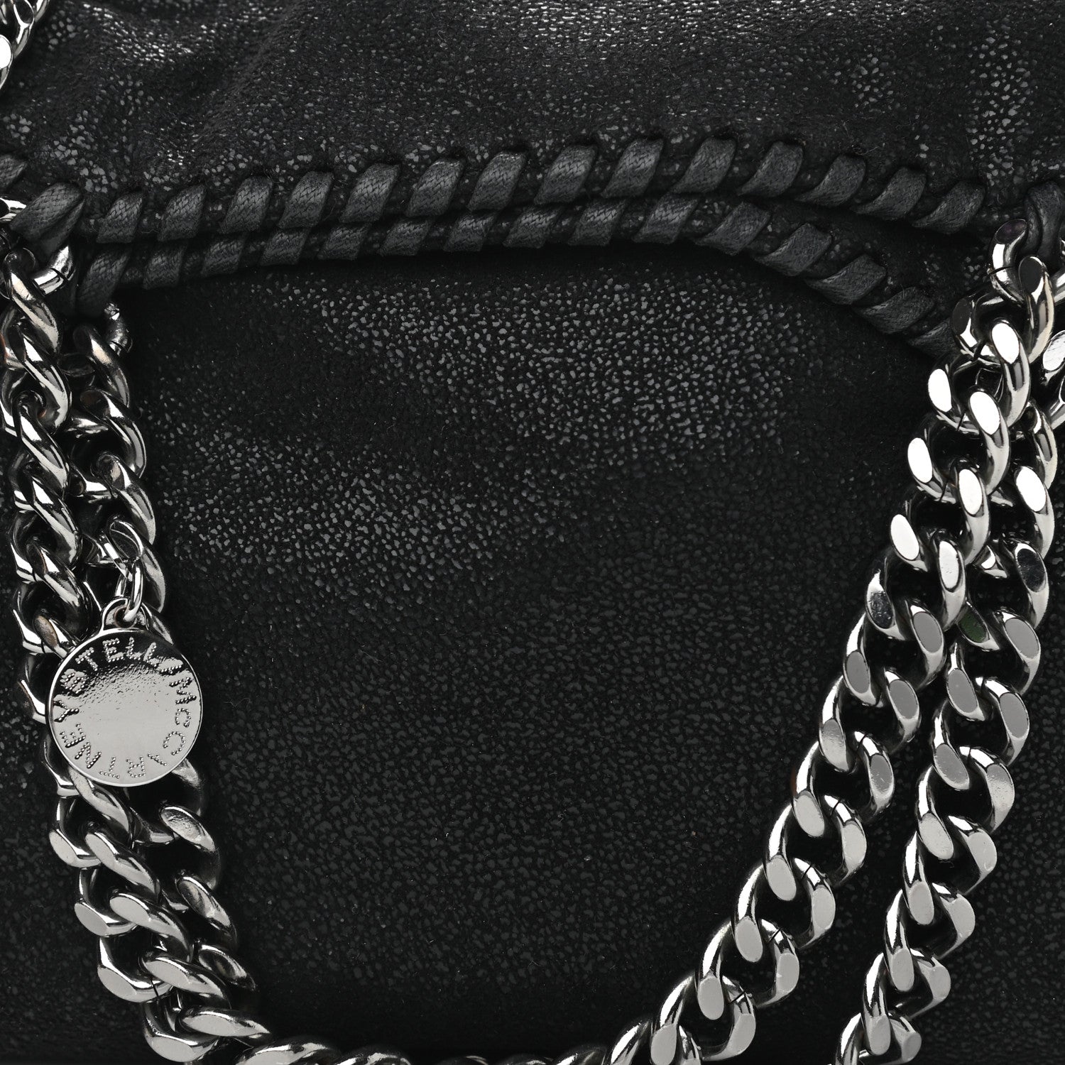 Stella McCartney Shaggy Deer Mini Falabella Fold Over Tote Black 7 of 9