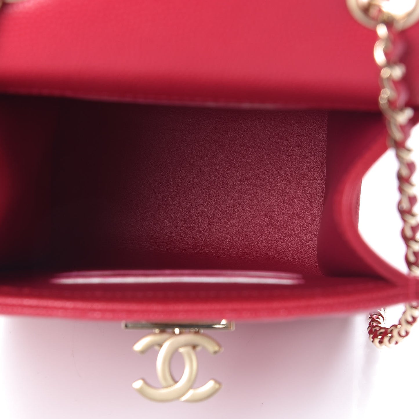 Caviar Quilted Golden Class Phone Holder Fuchsia