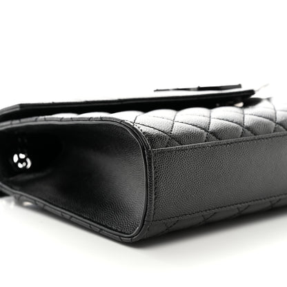 Saint Laurent Grain De Poudre Textured Mixed Matelasse Triquilt Medium Monogram Monochrome Satchel Black 9 of 10