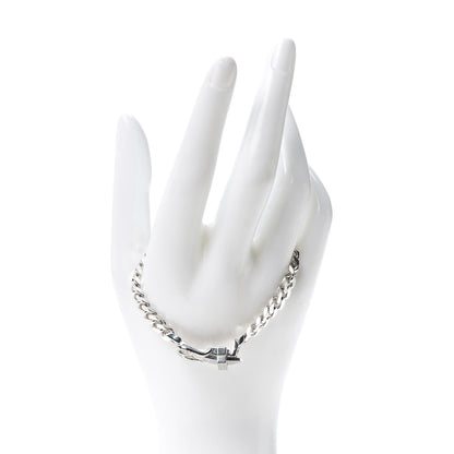 Hermes 18K White Gold Diamond Boucle Sellier Bracelet LG 2 of 5