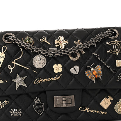 Chanel Aged Calfskin Lucky Charms 2.55 Reissue 225 Flap Black 8 of 11