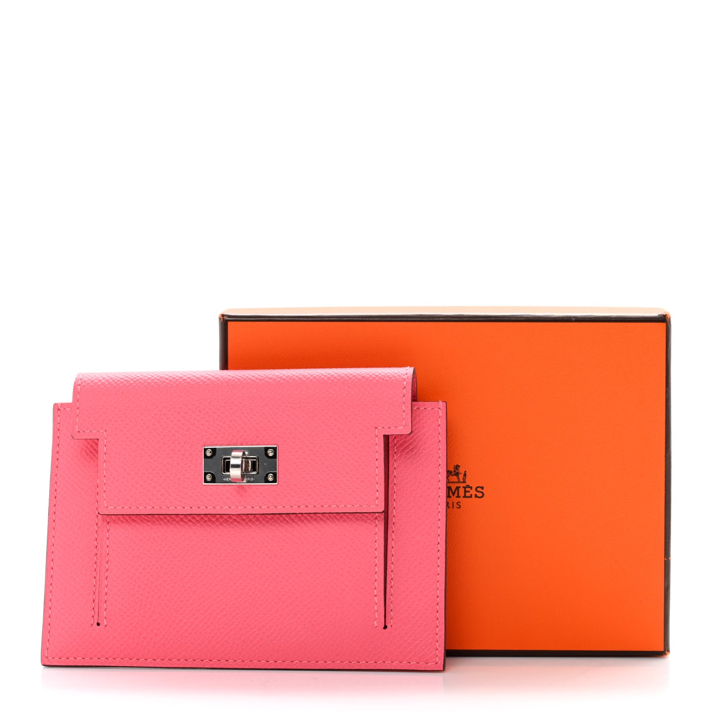 Epsom Kelly Pocket Compact Wallet Rose Azalee