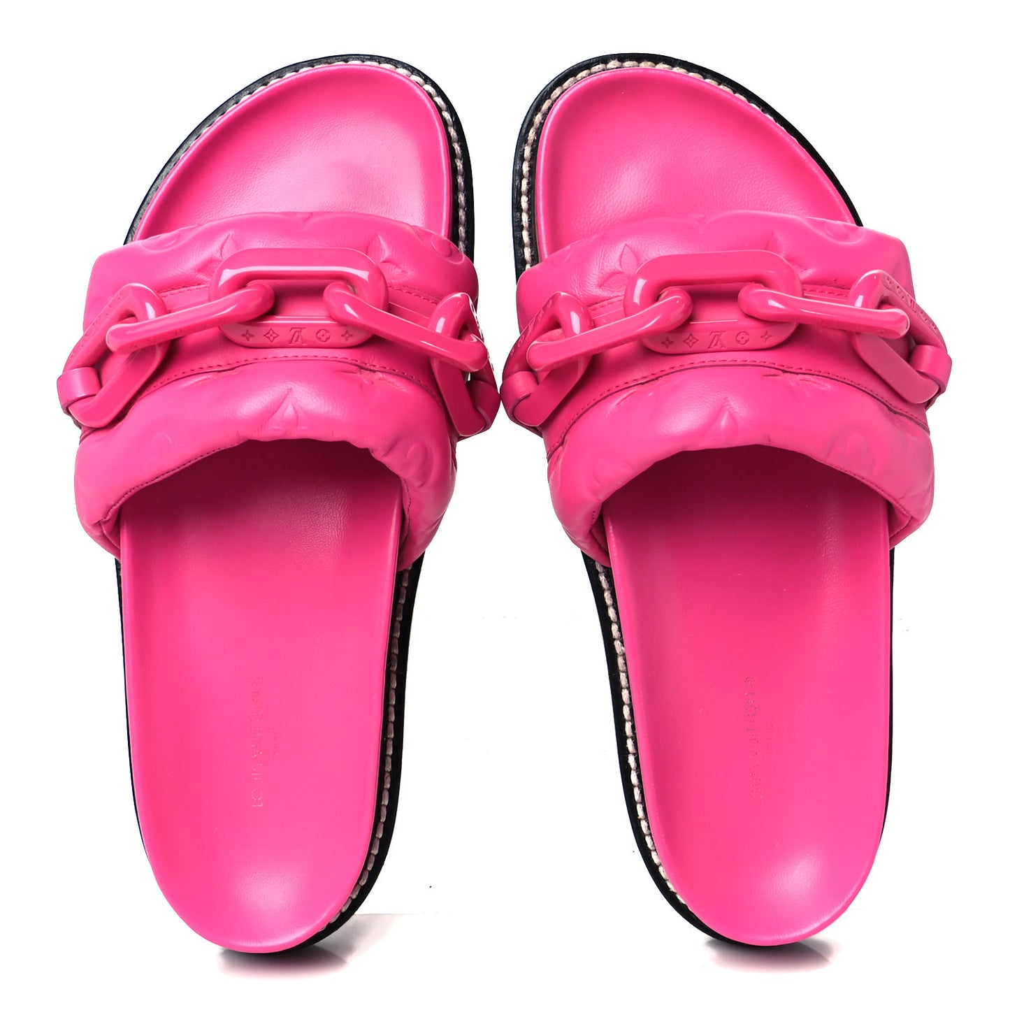Calfskin Embossed Monogram Sunset Flat Comfort Mule 36.5 Rose Pop