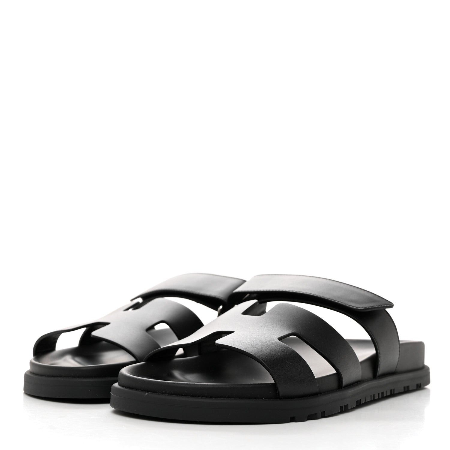 Hermes Calfskin Womens Chypre Sandals 37 Black 4 of 9