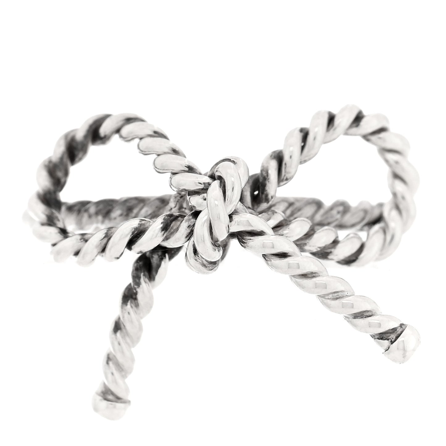 Sterling Silver Textured Twist Bow Ring 44 3