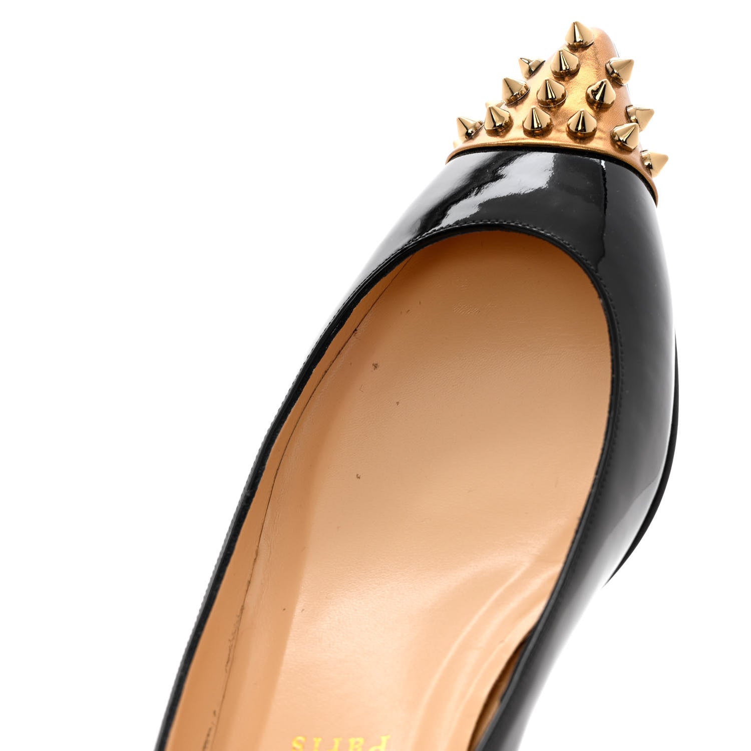 Christian Louboutin Patent Specchio Toe Geo Pump Flat 39.5 Black Bronze 11 of 13