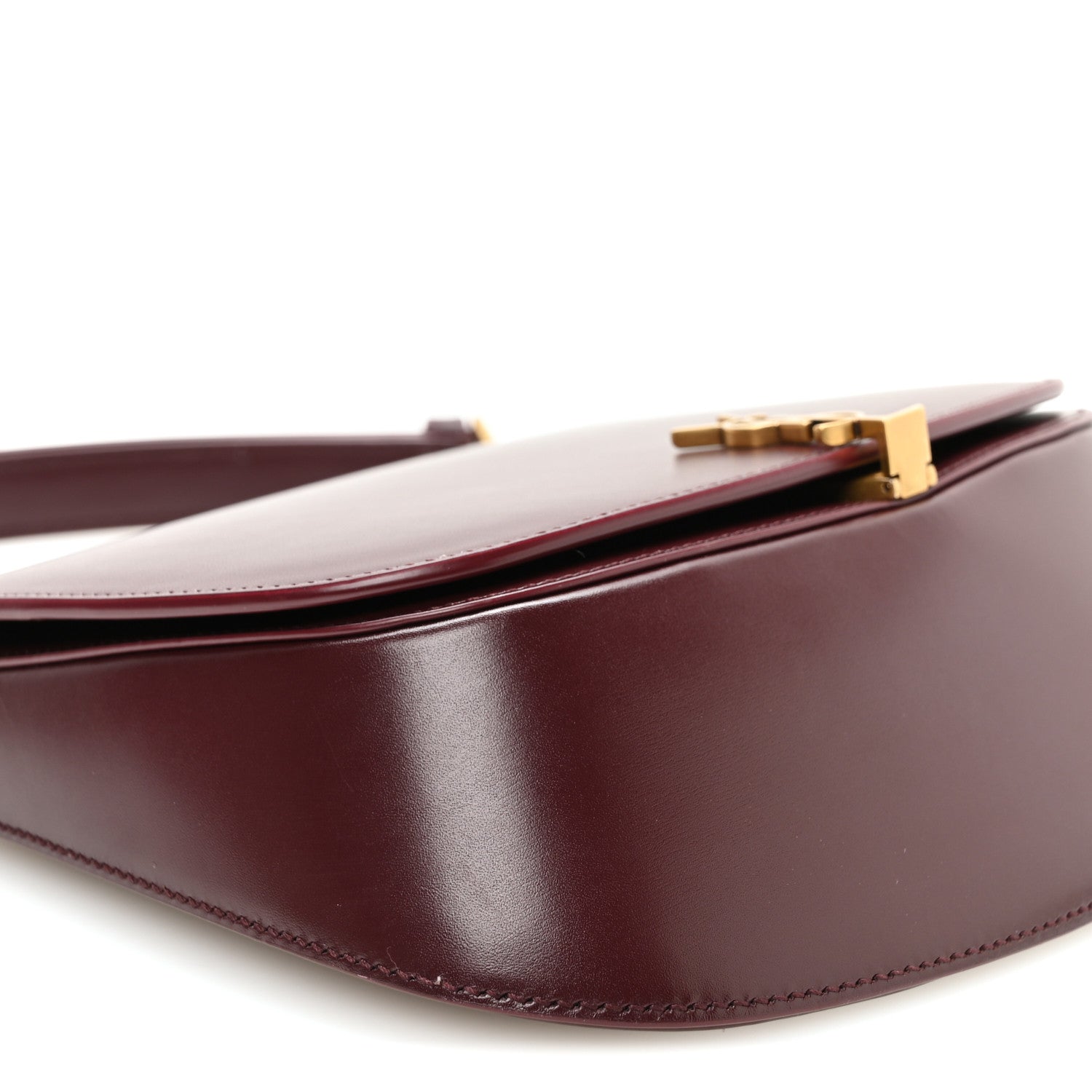 Saint Laurent Box Calfskin Mini Voltaire Top Handle Bag Cabernet 9 of 10