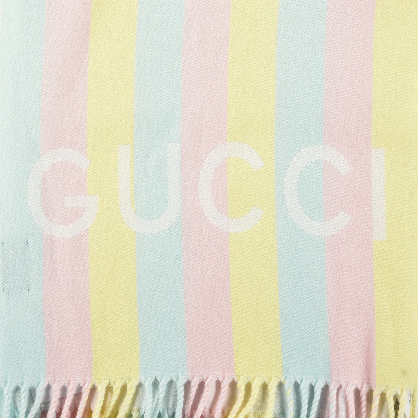 Wool Cotton Jacquard Magmadera Striped Scarf Pastel Multicolor