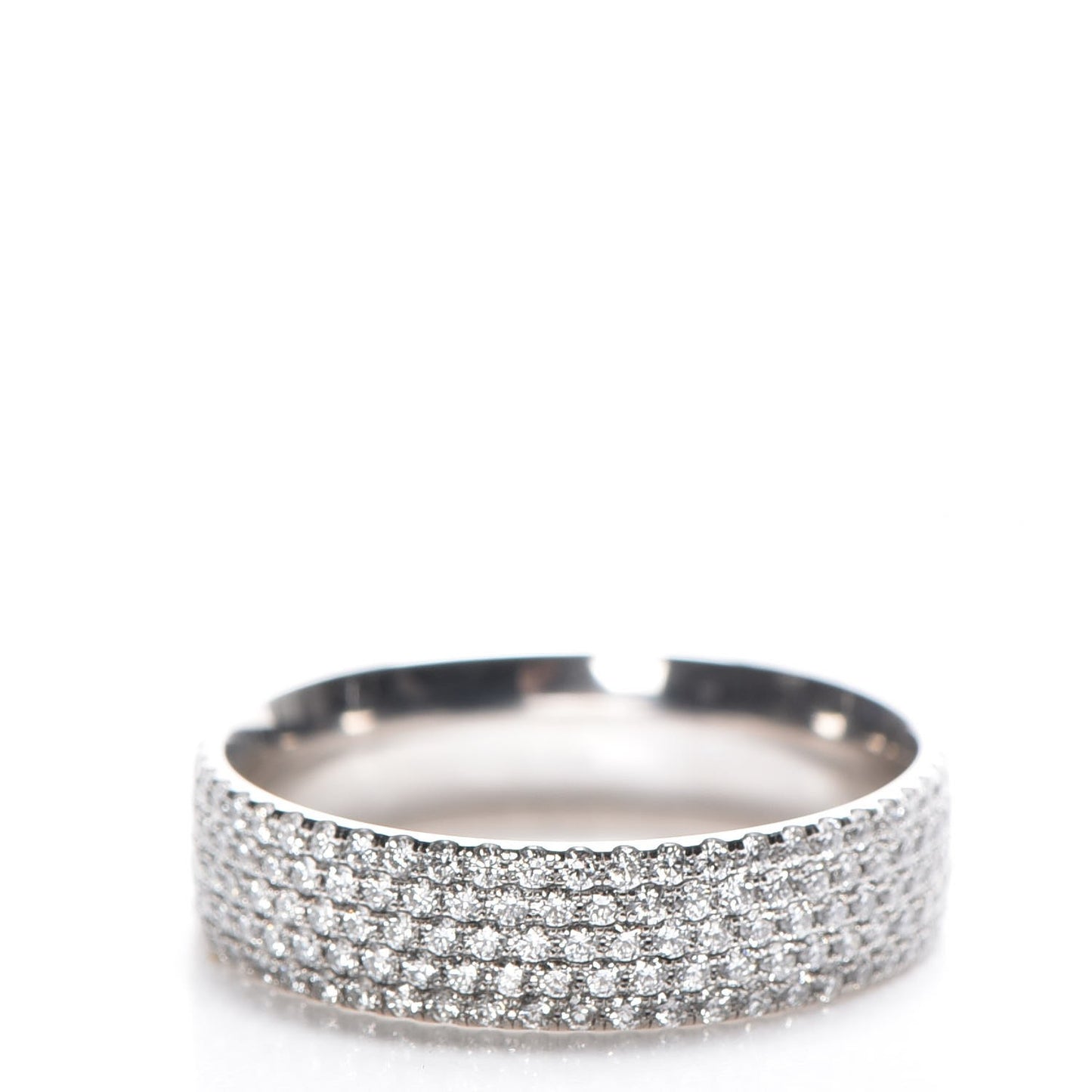 18K White Gold Diamond Metro Five Row Ring 6.5