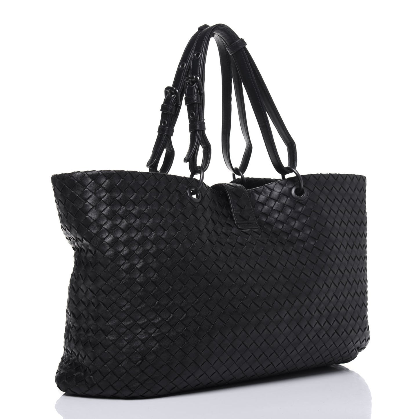 Nappa Intrecciato Large Capri Tote Black