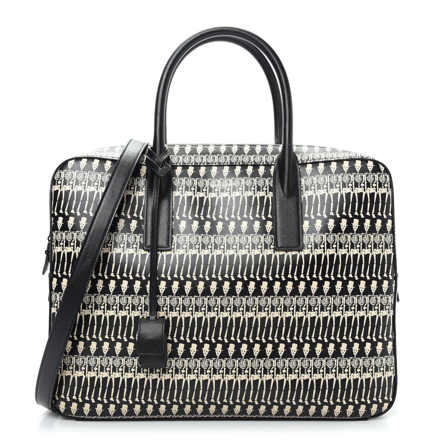 Grain de Poudre Skeleton Print Medium Museo Briefcase Black