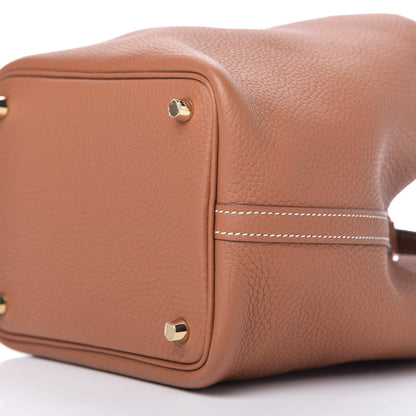 Hermes Taurillon Clemence Picotin Lock 18 PM Gold 7 of 10
