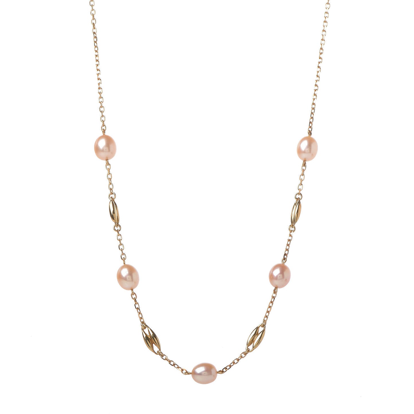 18K Yellow Gold Akoya Pearl 6-6.5mm Station Necklace